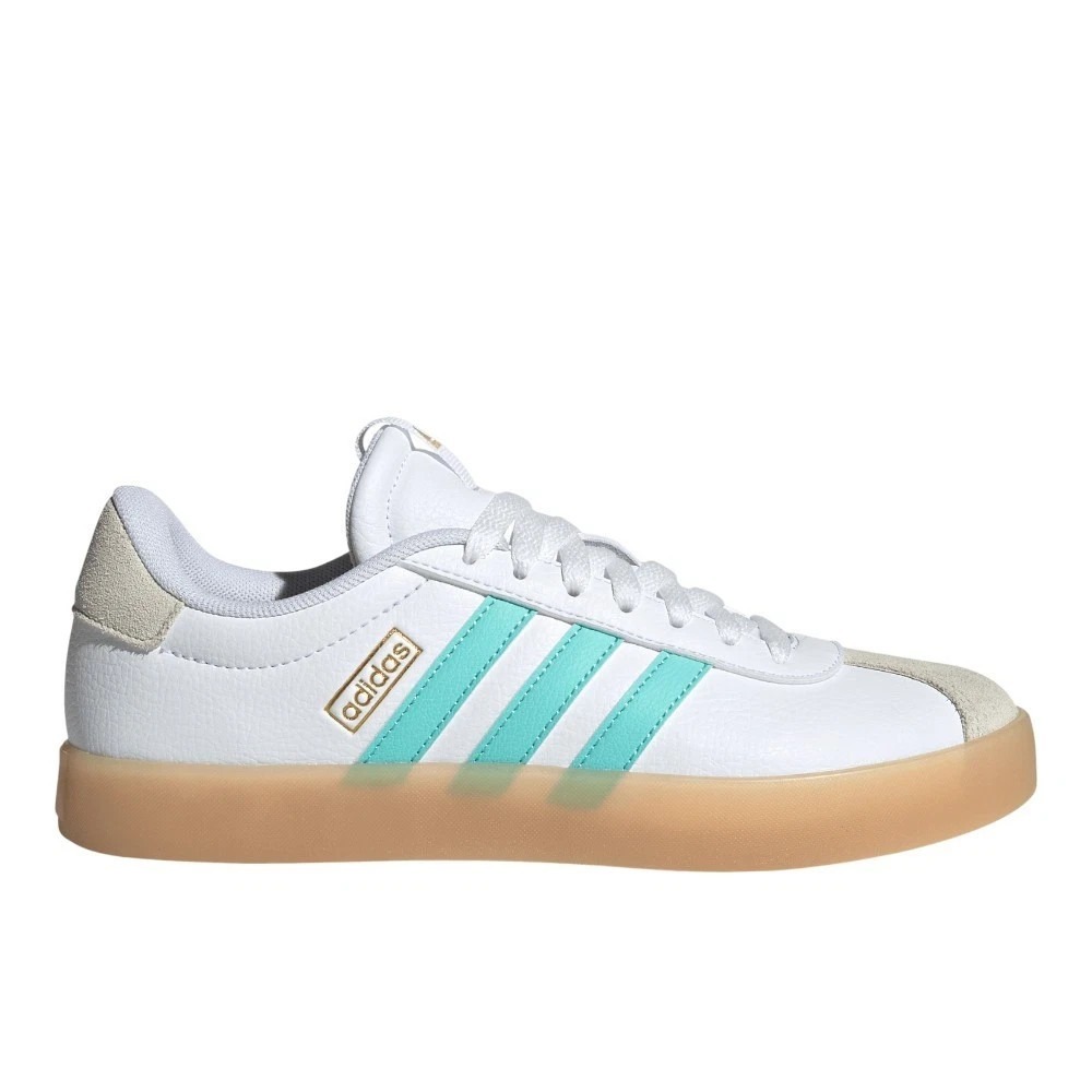 Adidas vl court 3.0 size 7 White Mint Green Gum Sole Women's Athletic Shoes